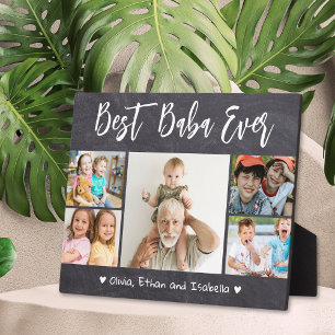 Plaque Photo Meilleur Baba Ever Petits-Enfants 5 Tableau noir p