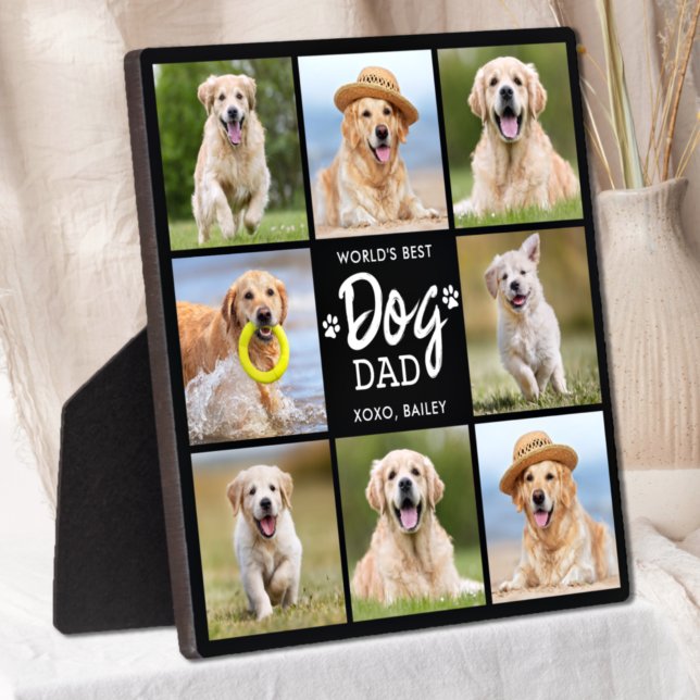 Plaque Photo Meilleur chien de chien DAD Custom 8 photo Collage (Créateur téléchargé)