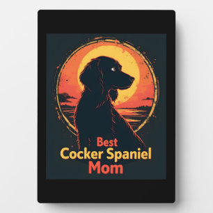 Plaque Photo Meilleur Chien Mère Maman - Vintage Cocker Spaniel