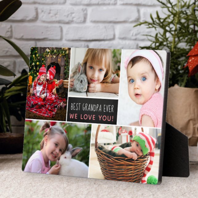 Plaque Photo Meilleur Collage photo de grand-père (Créateur téléchargé)