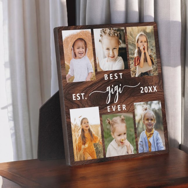 Plaque Photo Meilleur GiGi Ever - Grandchildren Wood Photo Coll (Créateur téléchargé)