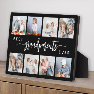 Plaque Photo Meilleur Grand-Parrain Ever 8 Photo Collage noir