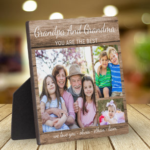 Plaque Photo Meilleur grand-père et grand-mère petits-enfants 3