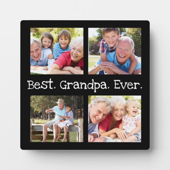Plaque Photo Meilleur grand-père Ever 4 photo Collage de photos (Devant)