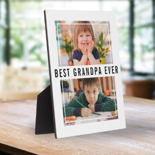 Plaque Photo Meilleur Grand-Père Ever Grand-Enfants 2 Photo Col
