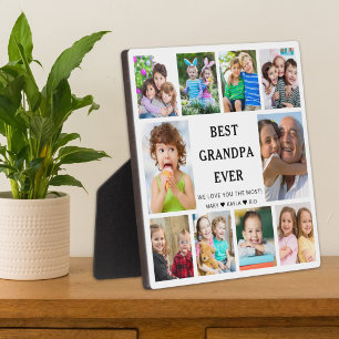 Plaque Photo Meilleur Grand-Père Ever Petits-Enfants 10 Collage