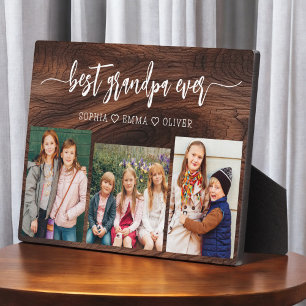 Plaque Photo Meilleur grand-père grand-enfants Wood Photo Colla