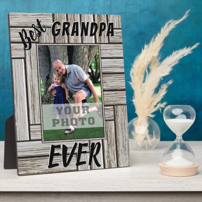 Plaque Photo Meilleur grand-père jamais cadeau photo personnali (Côté)