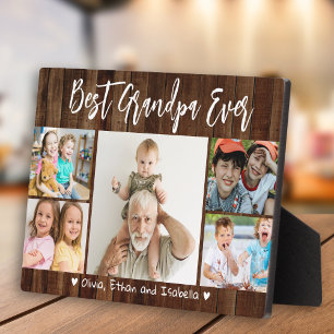 Plaque Photo Meilleur Grand-Père Jamais Grand-Enfants 5 Photo B