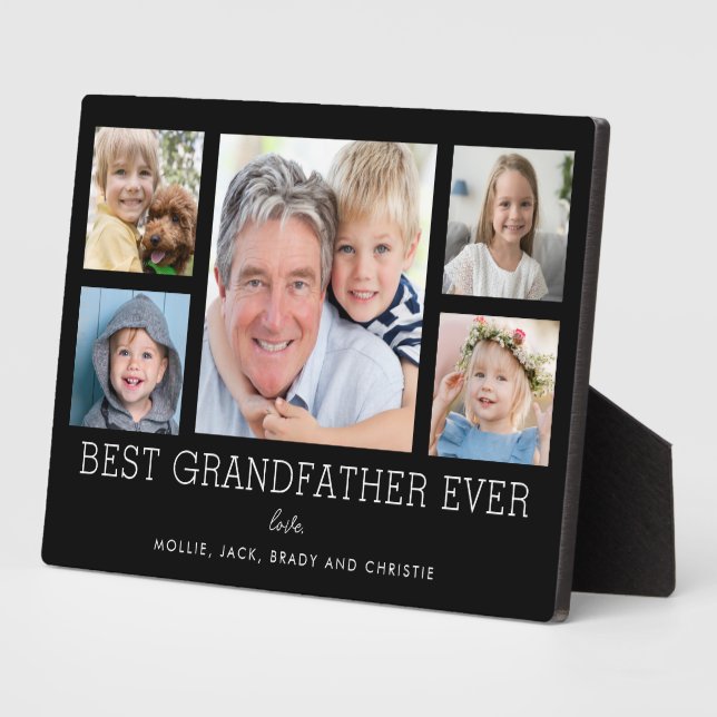 Plaque Photo Meilleur Grand-Père Jamais Grand-Enfants Collage P (Côté)