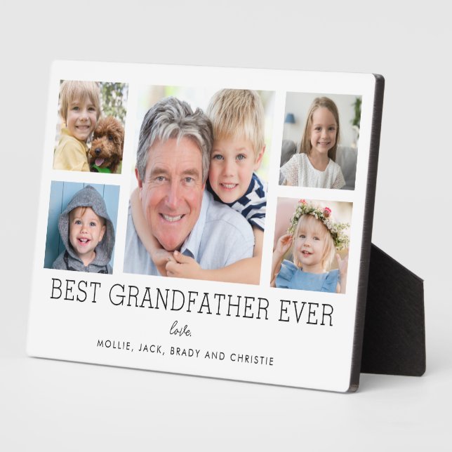Plaque Photo Meilleur Grand-Père Jamais Grand-Enfants Collage P (Côté)