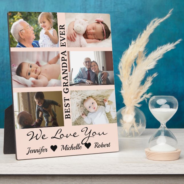 Plaque Photo Meilleur Grand-Père Toujours Personnalisé Photos G (Côté)