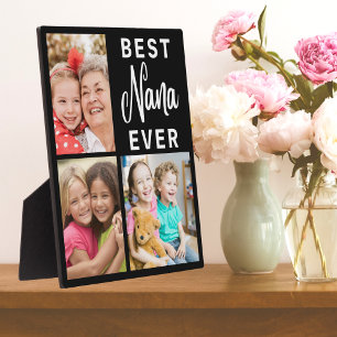 Plaque Photo Meilleur Nana Ever Grandkids 3 Image Collage Cadre