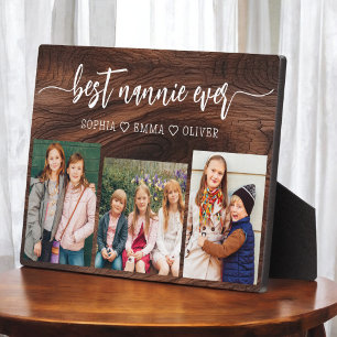 Plaque Photo Meilleur Nannie Ever Wood Petits-enfants Photo Col