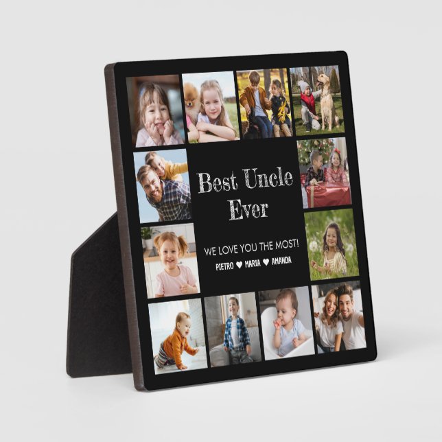 Plaque Photo Meilleur Oncle Ever 12 photo Collage (Recto)
