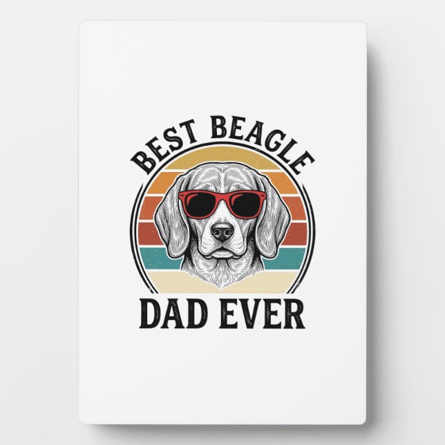 Plaque Photo Meilleur Papa Beagle Ever Création de T-Shirt Vint (Devant)
