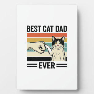 Plaque Photo Meilleur papa chat jamais T-shirt rétro coup de po