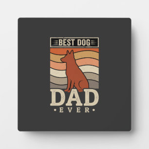 Plaque Photo Meilleur papa chien de tous les temps silhouette r