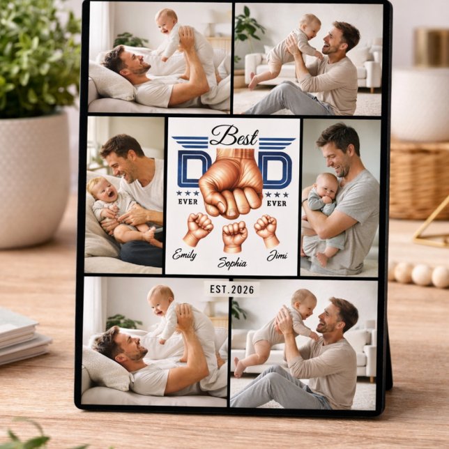 Plaque Photo Meilleur Papa du Monde Personnalisé | Cadeau Perso (Best Dad Ever Personalized | Custom Father’s Day plaque )