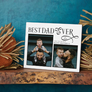 Plaque Photo Meilleur Papa Ever 2 Photos Cadeaux Modernes pour 