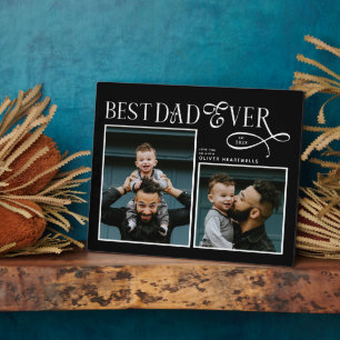 Plaque Photo Meilleur Papa Ever 2 Photos Cadeaux Modernes pour