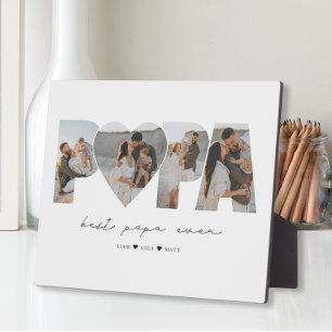 Plaque Photo Meilleur Papa Ever 4 Photo Collage pour papa ou gr