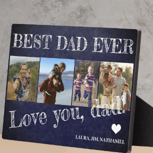 Plaque Photo Meilleur papa Fête des pères 4 photo collage