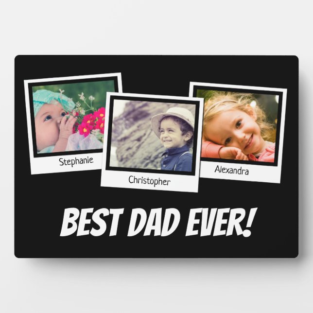 Plaque Photo Meilleur papa jamais Fête des pères Snapshot 3 Pho (Devant)