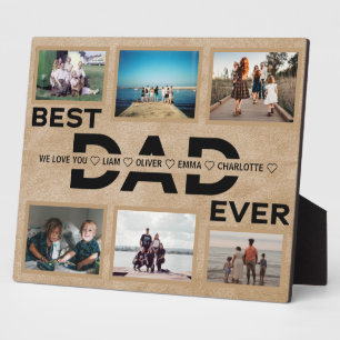 Plaque Photo Meilleur papa Jamais Personnalisé Photo Famille Co