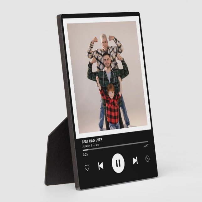 Plaque Photo Meilleur papa Joueur de musique garde photo (Côté)