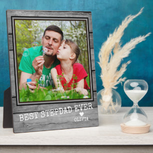 Plaque Photo Meilleur Stepdad Jamais Photo Russe Gris Bois