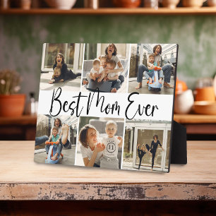 Plaque Photo "Meilleure Maman" Cadeau Collage 6 Photos