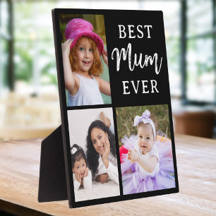 Plaque Photo Meilleure Maman Ever 3 Collage de Photos Noir et