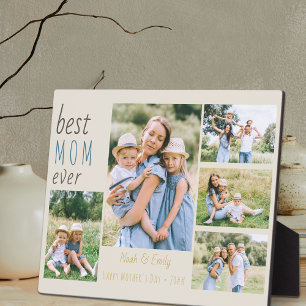 Plaque Photo Meilleure Maman Jamais 5 Collage de Photos sur Pie