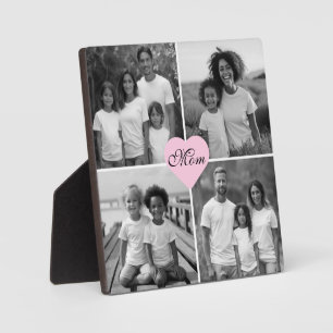 Plaque Photo Meilleure maman jamais noir blanc élégant 4 photo