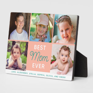 Plaque Photo Meilleure maman jamais Script 5 Photos Famille