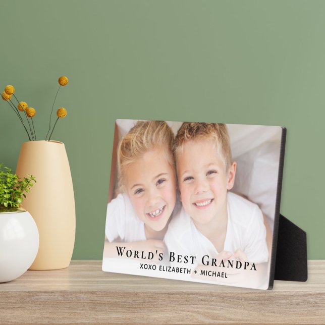 Plaque Photo Meilleure photo de grand-père au monde (Créateur téléchargé)
