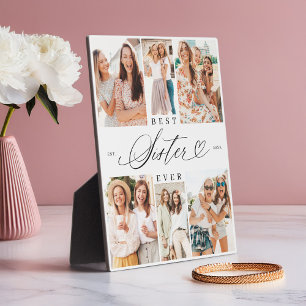 Plaque Photo Meilleure Soeur Soeur Soeur Script Coeur Photo Col