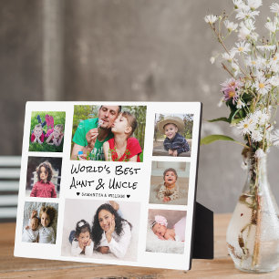 Plaque Photo Meilleure tante et oncle du monde 8 photo Collage 