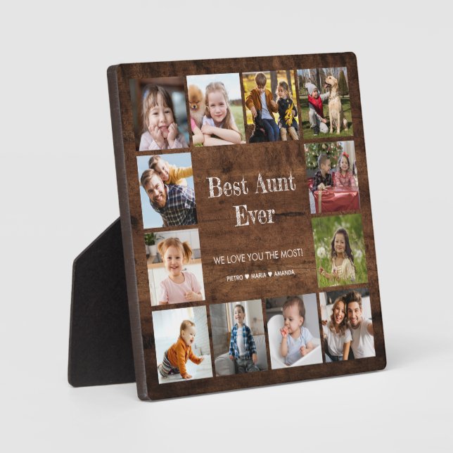 Plaque Photo Meilleure tante Ever 12 Collage photo (Recto)