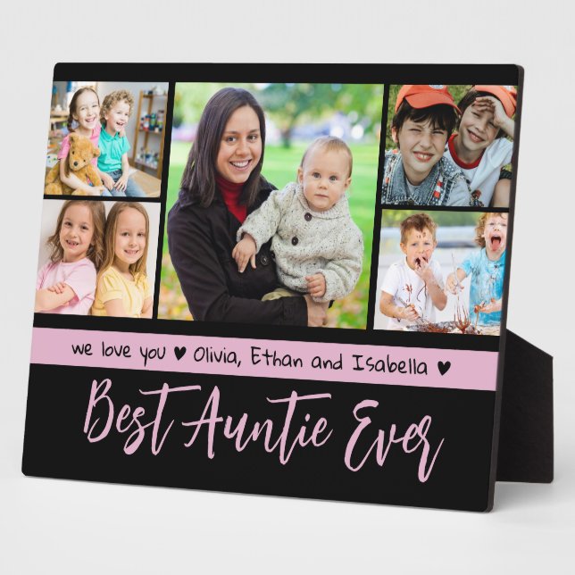 Plaque Photo Meilleure Tante Jamais Nous Vous Aimons 5 Collage  (Côté)