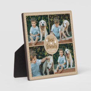Plaque Photo MEILLEURS AMIS Enfant et Chien 4 Photos