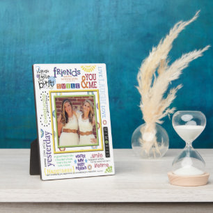 Plaque Photo Meilleurs amis WordArt Cadre