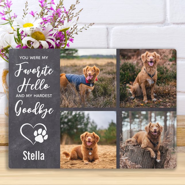 Plaque Photo Mémoire de chien Souvenir Sympathie Perte d'animal (Créateur téléchargé)