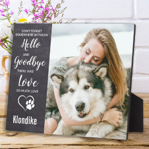 Plaque Photo Mémoire de deuil pour chien en ardoise rustique