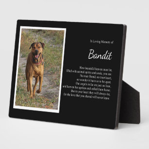 Plaque Photo Mémorial Chien avec nom photo Poème spirituel Ciel
