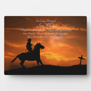 Plaque Photo Memorial Country Western Cowboy