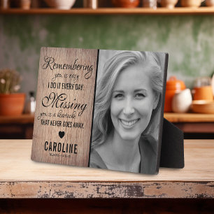 Plaque Photo Mémorial de la famille rustique   Garde photo