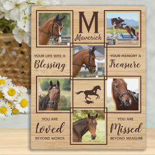 Plaque Photo Mémorial du cheval Photomontage unique