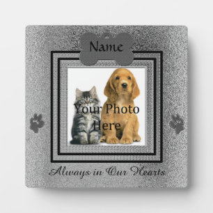 Plaque Photo Mémorial personnalisé en argent et en noir